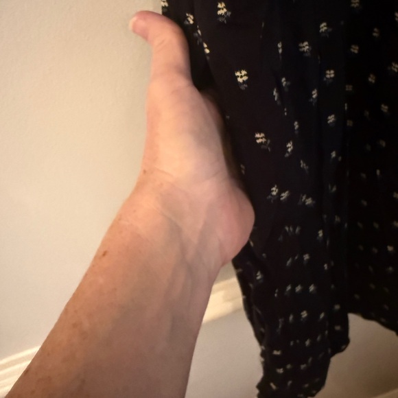 Madewell Dress Black Ditsy Floral Puff Sleeve V-Neck  Mini Dress Do Well Size M - Picture 5 of 9